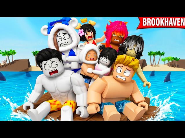 10 AMICI BLOCCATI SU UNA zattera su BROOKHAVEN ROBLOX!
