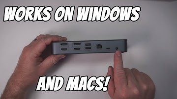 This DisplayLink Docking Station works on Windows and Mac! Only 1 USB-C cable for 2 displays!