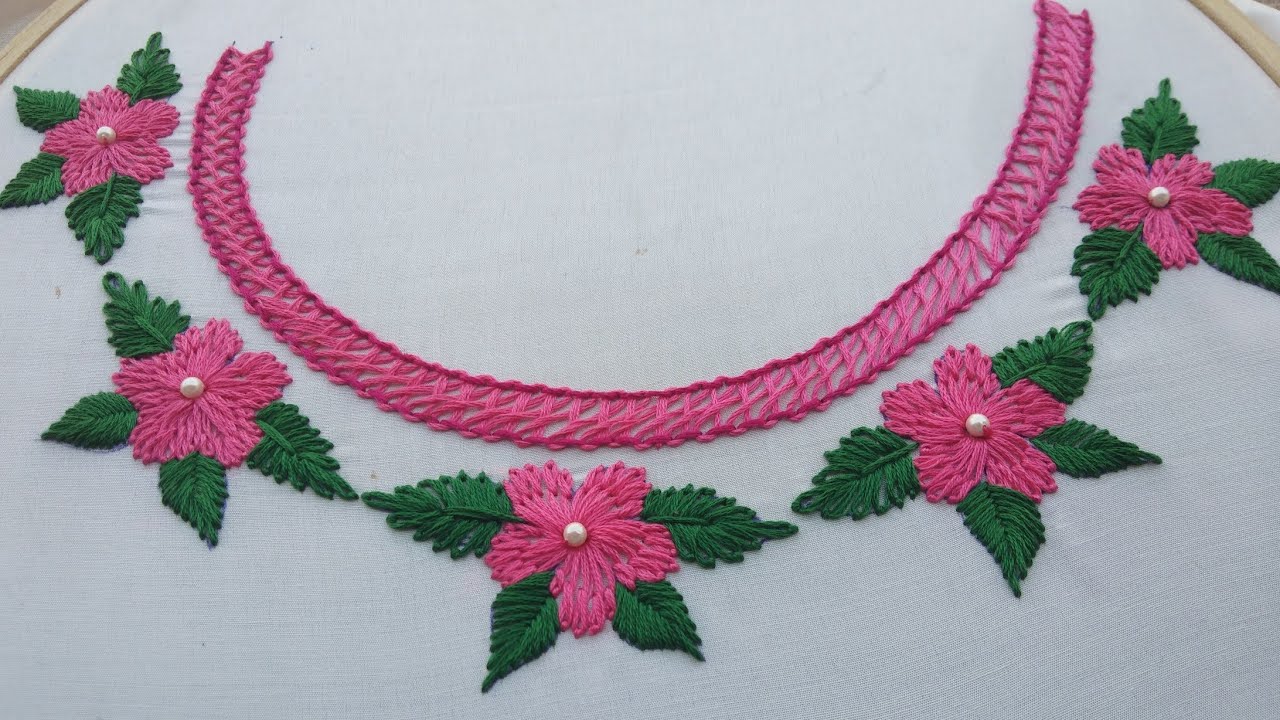 Hand Embroidery Neck Design / Neckline design / simple