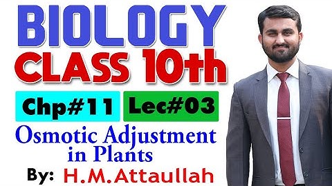 Osmotic adjustment in Plants | Chapter # 11 | Biology Class 10th | Lec.# 3
