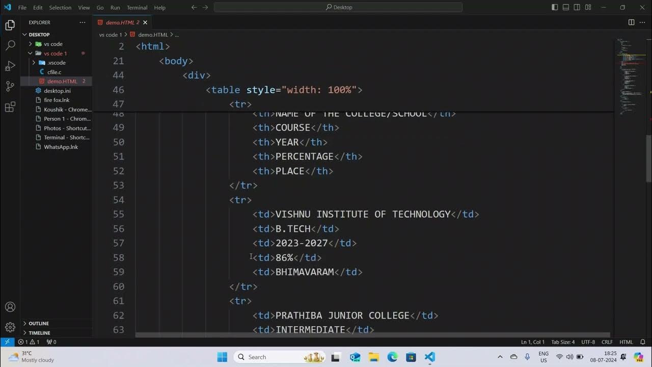 resume using html & css - YouTube