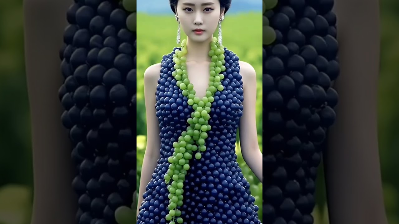 beautiful dress made of grapes 🍇 