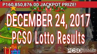 PCSO Lotto Results Today December 24, 2017 (6/58, 6/49, Swertres, STL & EZ2)