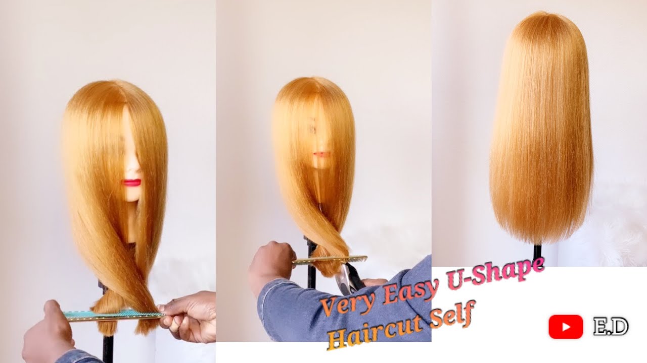How to cut U shaped haircut for thin hair / coupe forme U ✂️ - YouTube