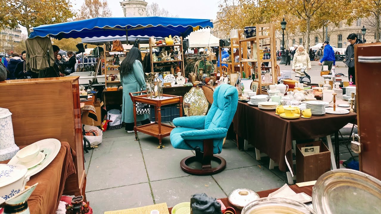 Paris France🇫🇷ANTIQUE old Things🪞 BROCANTE à PARIS🏺FLEA MARKET🪑 Marché aux Puces🛍️ 4KHDR THRIFTING