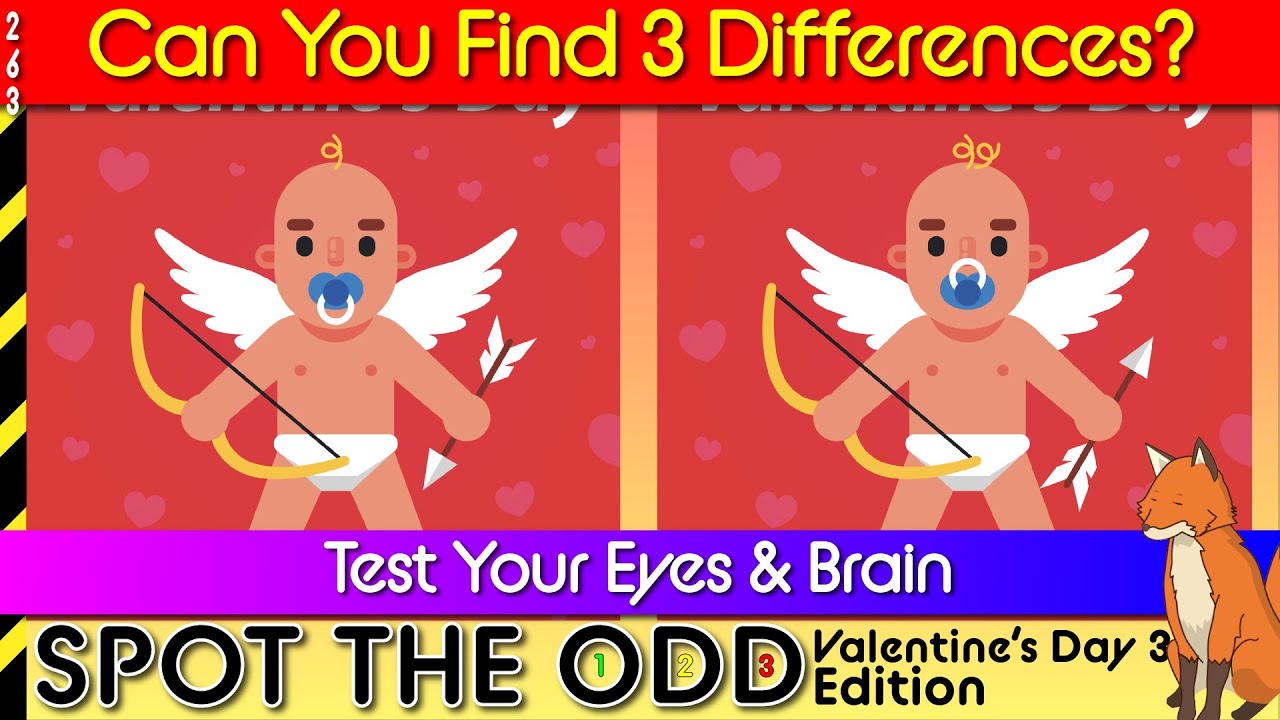 Find the Difference | VALENTINE'S DAY 3 | Brain Break | Game 263 - YouTube
