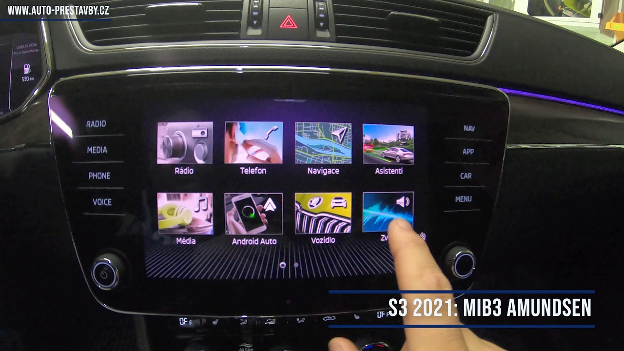 4K: S3 Test MIB3 Amundsen 2021 (Bezdratovy Car Play a Android Auto)