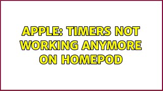 Apple: Timers not working anymore on HomePod screenshot 4