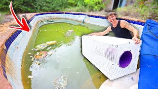 RESCUING FISH WITH MASSIVE TRAP IN ABANDONED POOL!!!