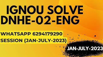 dnhe-02 solved assignment 2022-23 / dnhe-02solved assignment 2023 in english/ ignou dnhe-02