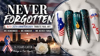 🇺🇸 Never Forgotten | 9/11 25th Anniversary Tribute Nail Art #frompalettetoplate