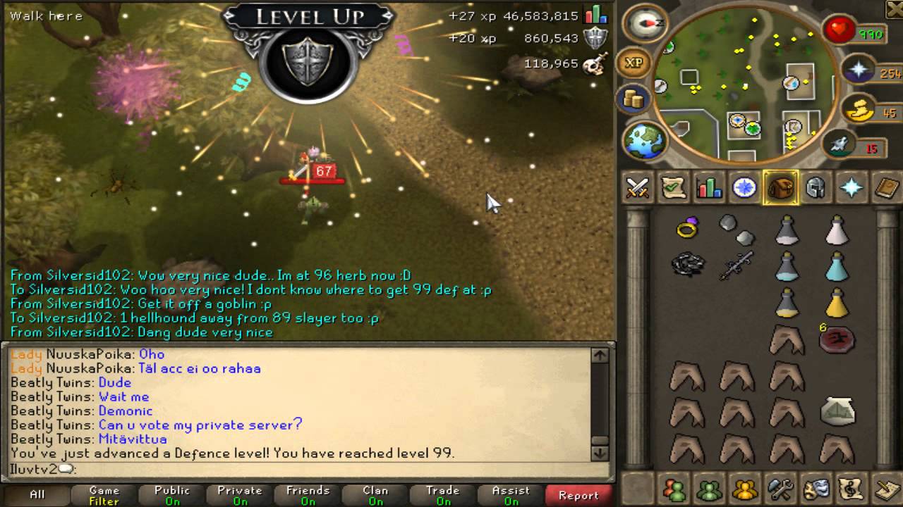 iluvtv2-99 Defence! :D Runescape commentary