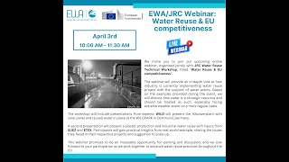 EWA/JRC Webinar: Water Reuse & EU competitiveness