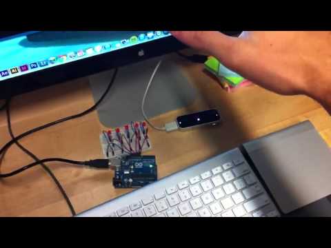 LEAP + Processing + Arduino - motion controlled LEDs