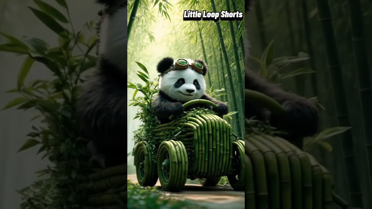 Panda built a bamboo car😃😃🚗🚗 | 
