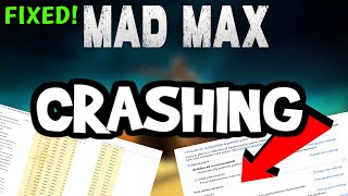 How To Fix Mad Max Crashing! (100% FIX)