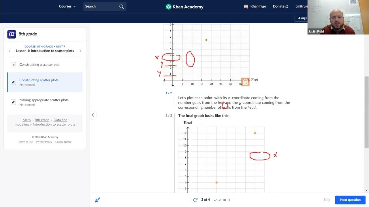 Constructing scatter plots and determining associations youtube