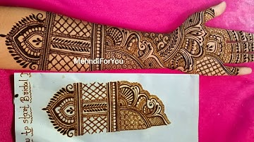 Mehndi design class :- 94  tutorial || Front hand henna design
