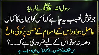 Jo Khushnaseeb ye chahe k Os ko Iman ka kamal hasil Ho to wo ye Kam Kare | Hadees | Islamic Urdu