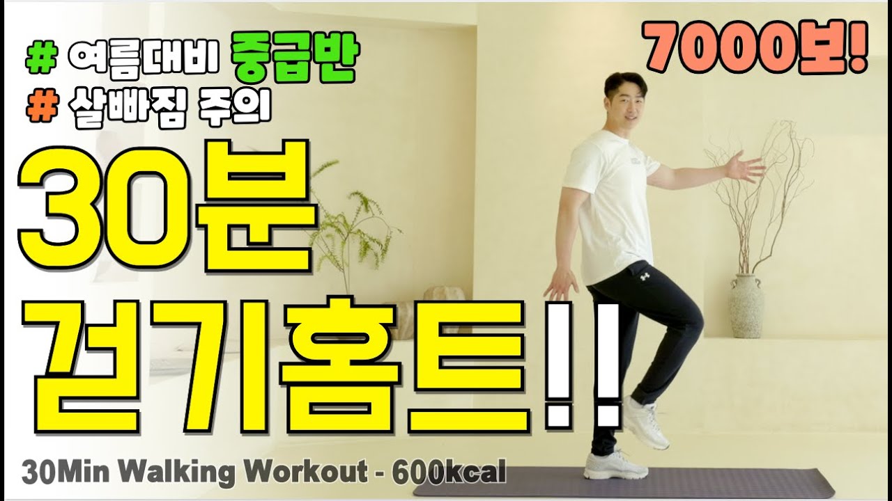 🔥이걸로 하루 운동 끝!🔥뱃살이 무섭게 빠지는 30분 걷기 홈트! 중년 집에서 걸으면서 한달 10키로 감량하기!! 30Min korean workout at home 시니어 운동