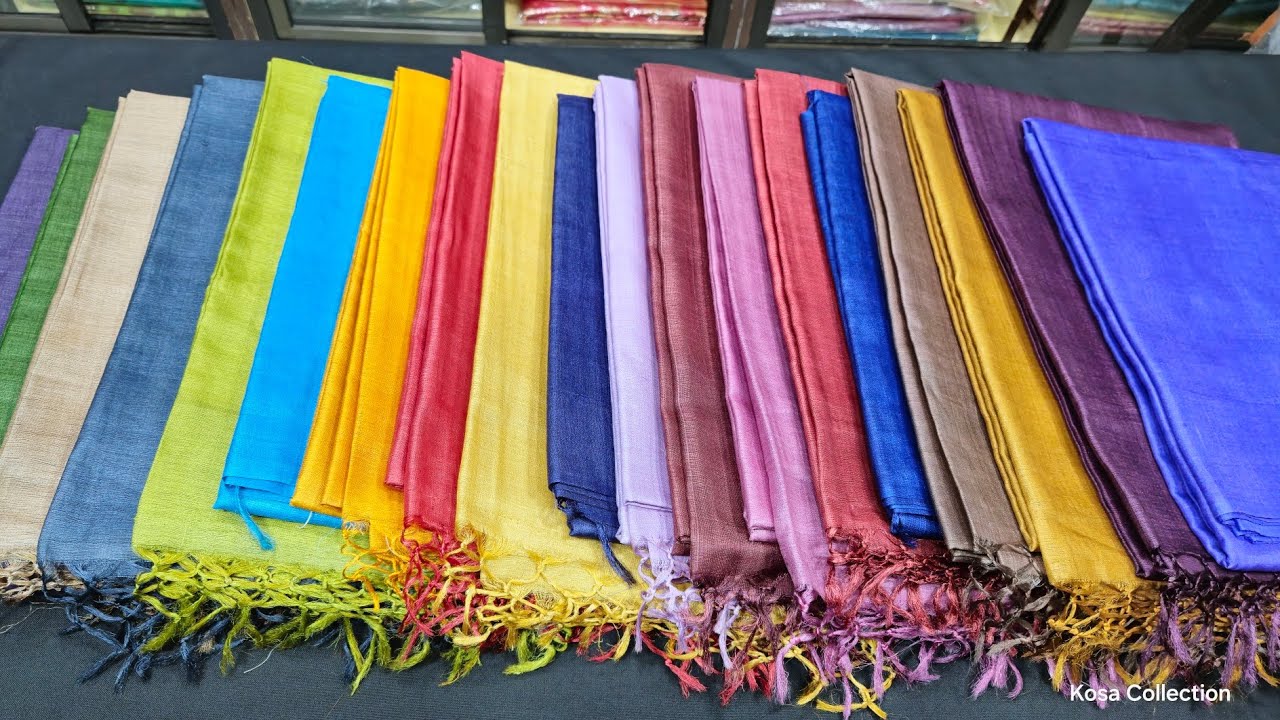 Chhattisgarh Budget Friendly Kosa Silk Plain Saree | Plain Tussar silk Saree | Borderless kosa saree