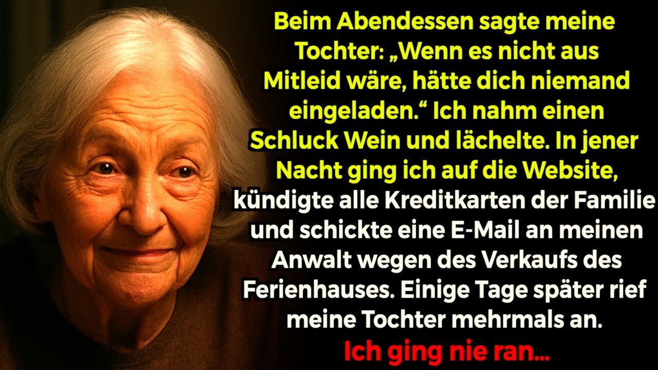Beim Abendessen Lächelte Meine Tochter Ironisch „Glück, Dass Wir Dich Eingeschlossen Haben—Bedauer