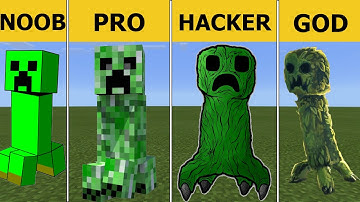 Pixel Art (NOOB vs PRO vs HACKER vs GOD) Creeper in Minecraft