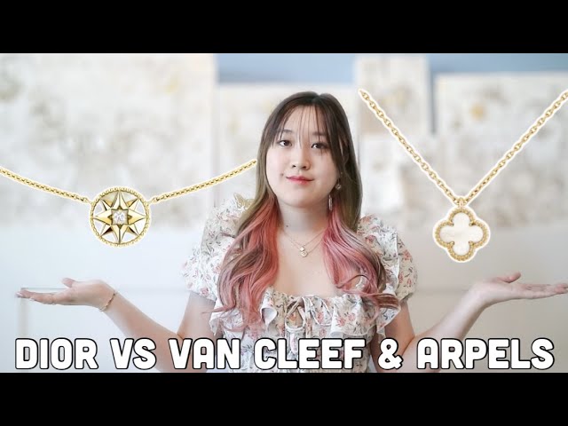 Dior Rose Des Vents vs Van Cleef & Arpels Sweet Alhambra Necklace 