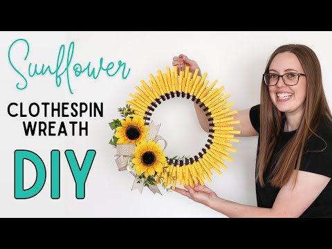 How To Make a Beautiful Clothespin Sunflower Wreath hqdefault