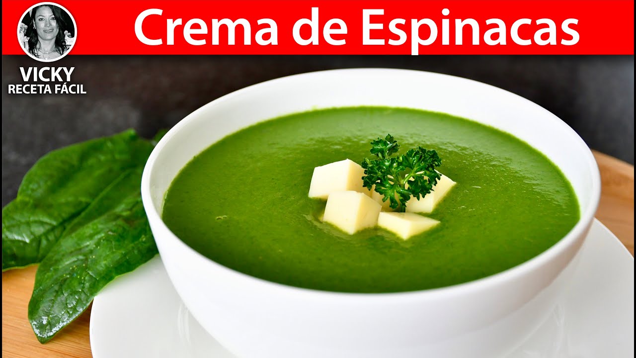 Sopa o Crema de Espinacas | #VickyRecetaFacil