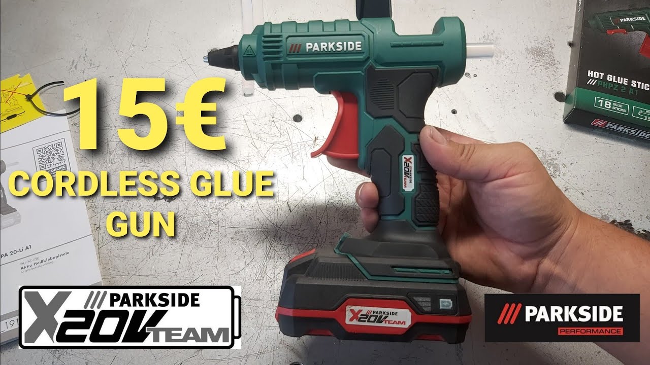 Parkside Cordless Glue Gun akumulátorová tavná pištoľ PHPA 20-Li A1 X20TEAM  - YouTube