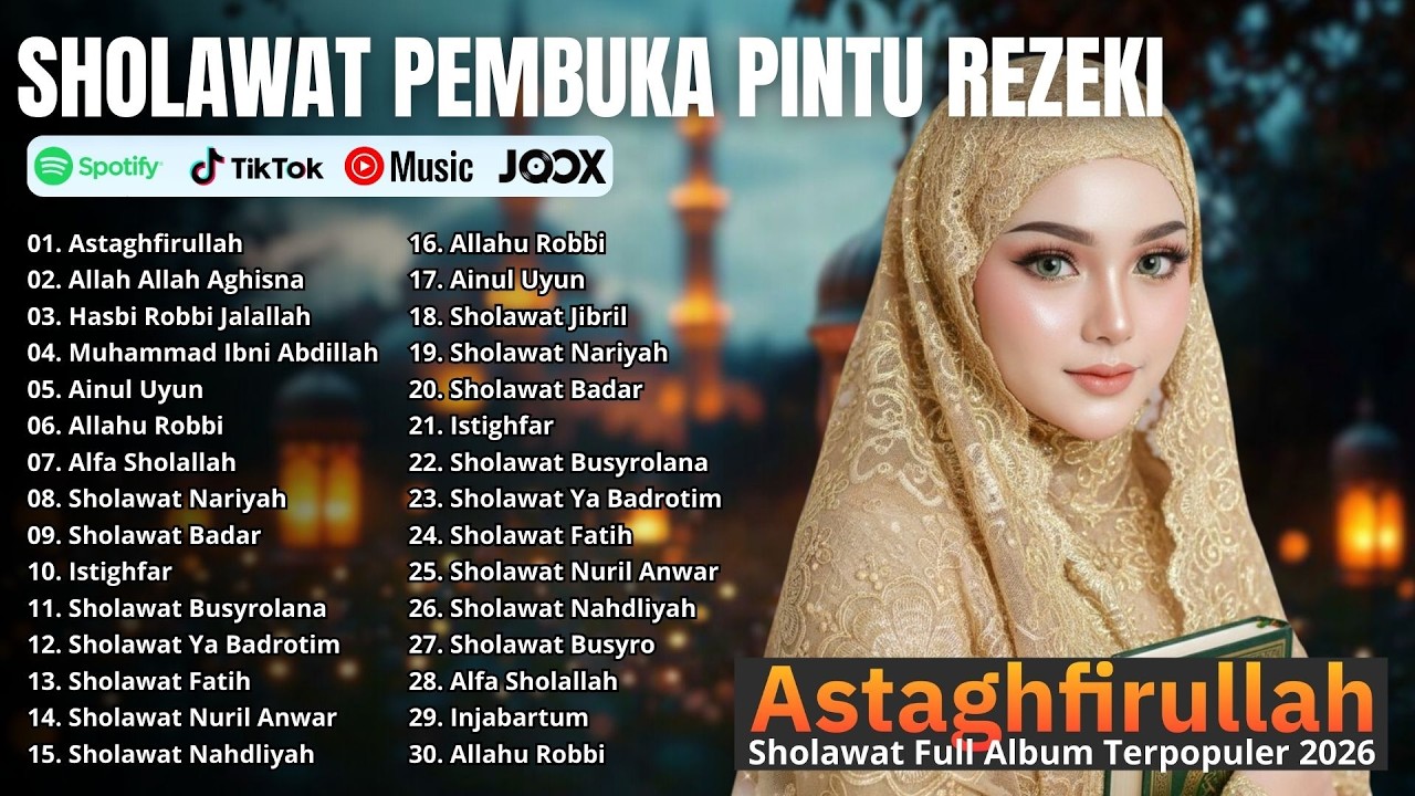 SHOLAWAT PENYEJUK HATI FULL ALBUM | Astaghfirullah, Ainul Uyun, Alfa Sholallah | Viral 2026