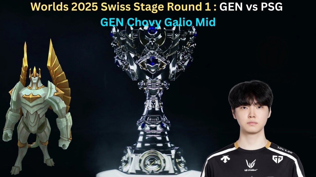 Worlds 2025 Swiss Stage Round 1: GEN vs PSG (GEN Chovy Galio Mid POV)