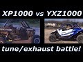 RZR XP1000 vs YXZ1000R smack talk, race, and FAIL! XP1000 exhaust and tune install!