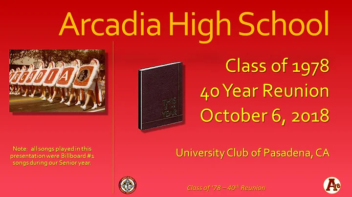 Arcadia High School (CA) Class of 1978 40th Reunion