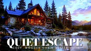 Escape the Noise | Cozy Pine Forest Cabin & Acoustic Guitar for Deep Focus