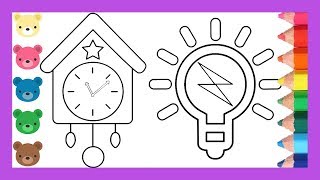 Drawing Clock Set for Kids Room: Coloring Pages for Children Profile