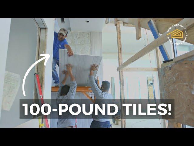 Installing 100 Pound Marble Tiles!