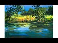 How to paint water &amp; reflection with watercolor Tutorial | Watercolor Demo by Shahanoor Mamun