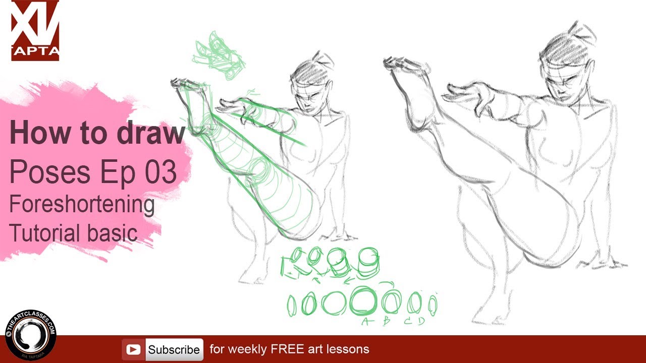 How to draw bodies: Foreshortening pose | Basic Tutorial episode 03 ...