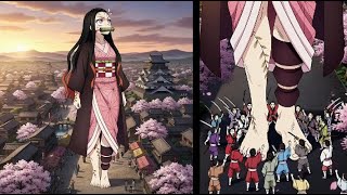 Nezuko, Having Grown Gigantic Through Her Blood Demon Art, Is Patrolling The Village.