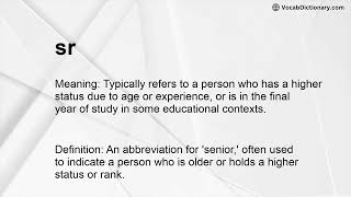 sr Meaning