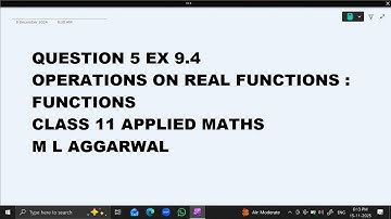 Ques 5 Ex 9.4 Real Functions : Functions Ch 9  :Class 11 Applied Maths ML Aggarwal