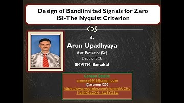 Design of Band-limited Signals for Zero ISI-The Nyquist Criterion