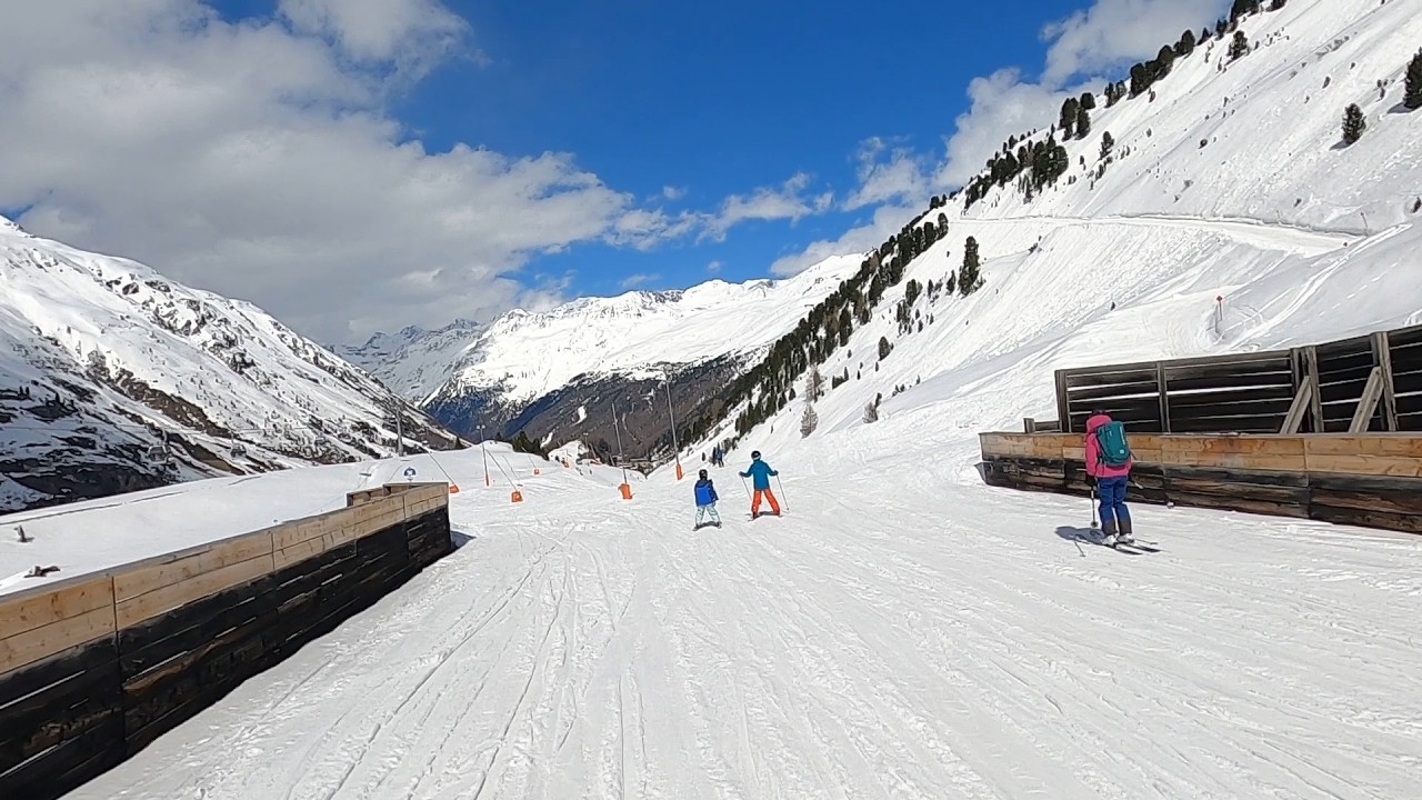 Skiing bottom part of BLUE ski slope called 6 OBERGURGL (Austria) GoPro ...