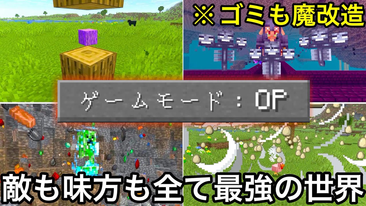 【マイクラ】全ての要素が限界を超えた世界でエンドラ討伐した結果.. ～存在するモノが全て魔改造された世界がカオスすぎる～【マインクラフト】【まいくら】【検証】