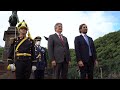 El canciller acompañó al presidente de Ecuador a la ofrenda floral en el monumento de San Martín.