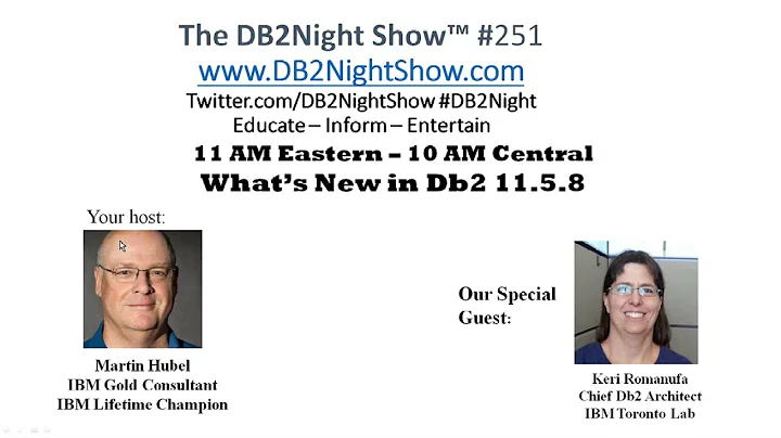 The DB2Night Show Episode #251: What's New in Db2 11.5.8
