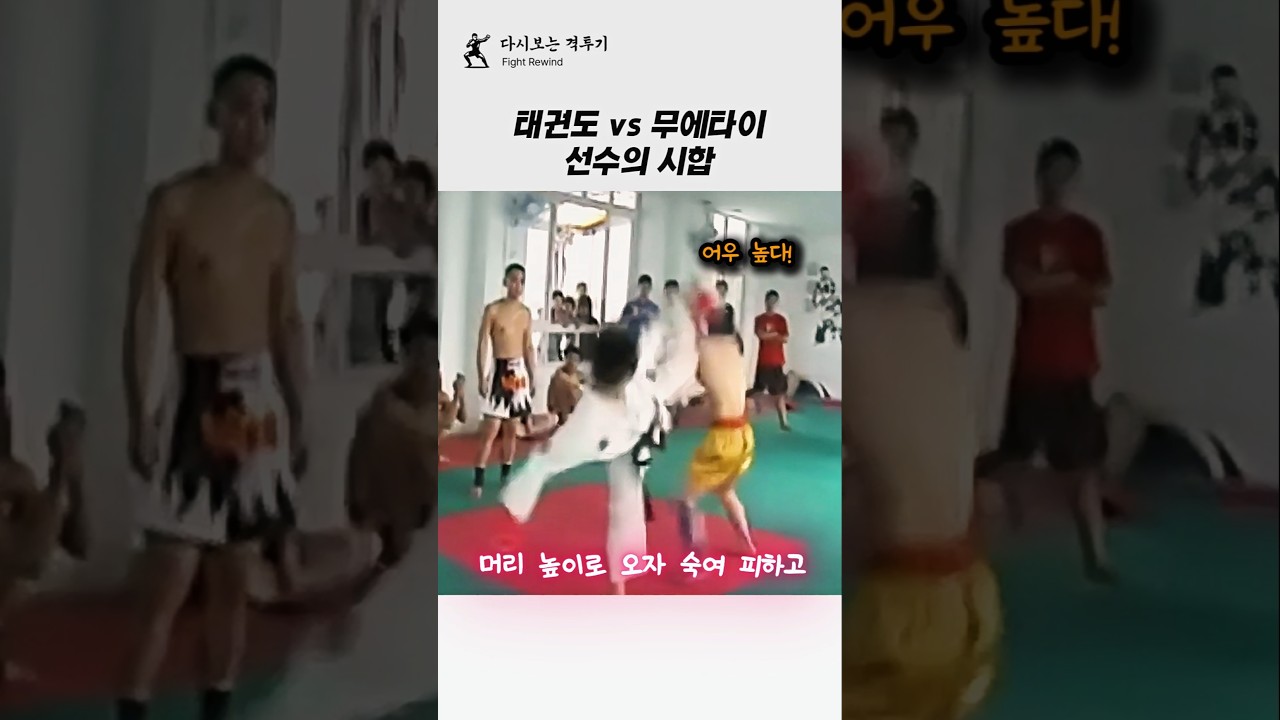 태권도 vs 무에타이 선수의 시합!!ㄷㄷ #태권도 #격투기 #무에타이