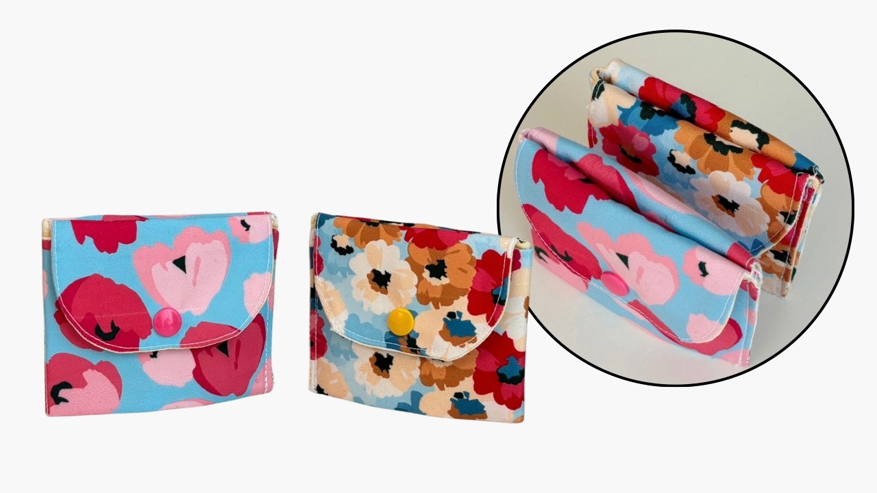 How to Make a Two Pocket Wallet🧵👛 | Easy Sewing | Coin Purse DIY | 투포켓 카드지갑 만들기